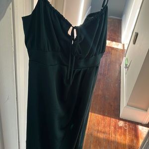 Dark green silk like dress